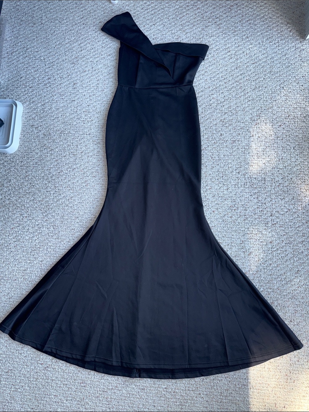 Black One-Shoulder Mermaid Evening Dress prom formal wedding black tie